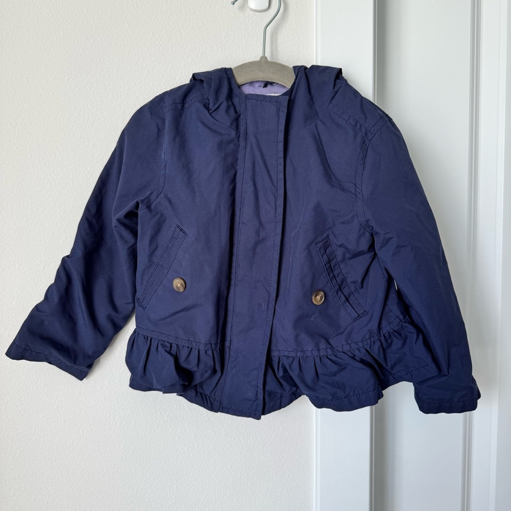 Old Navy Girls Lightweight Jacket Size 2T Navy Blue Coat Fall Spring Purple